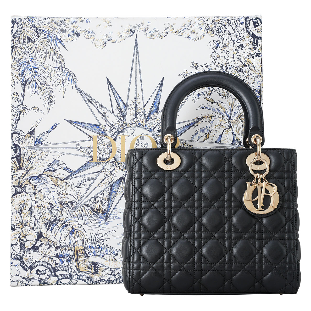CHRISTIAN DIOR(USED)디올 레이디디올 미듐 블랙